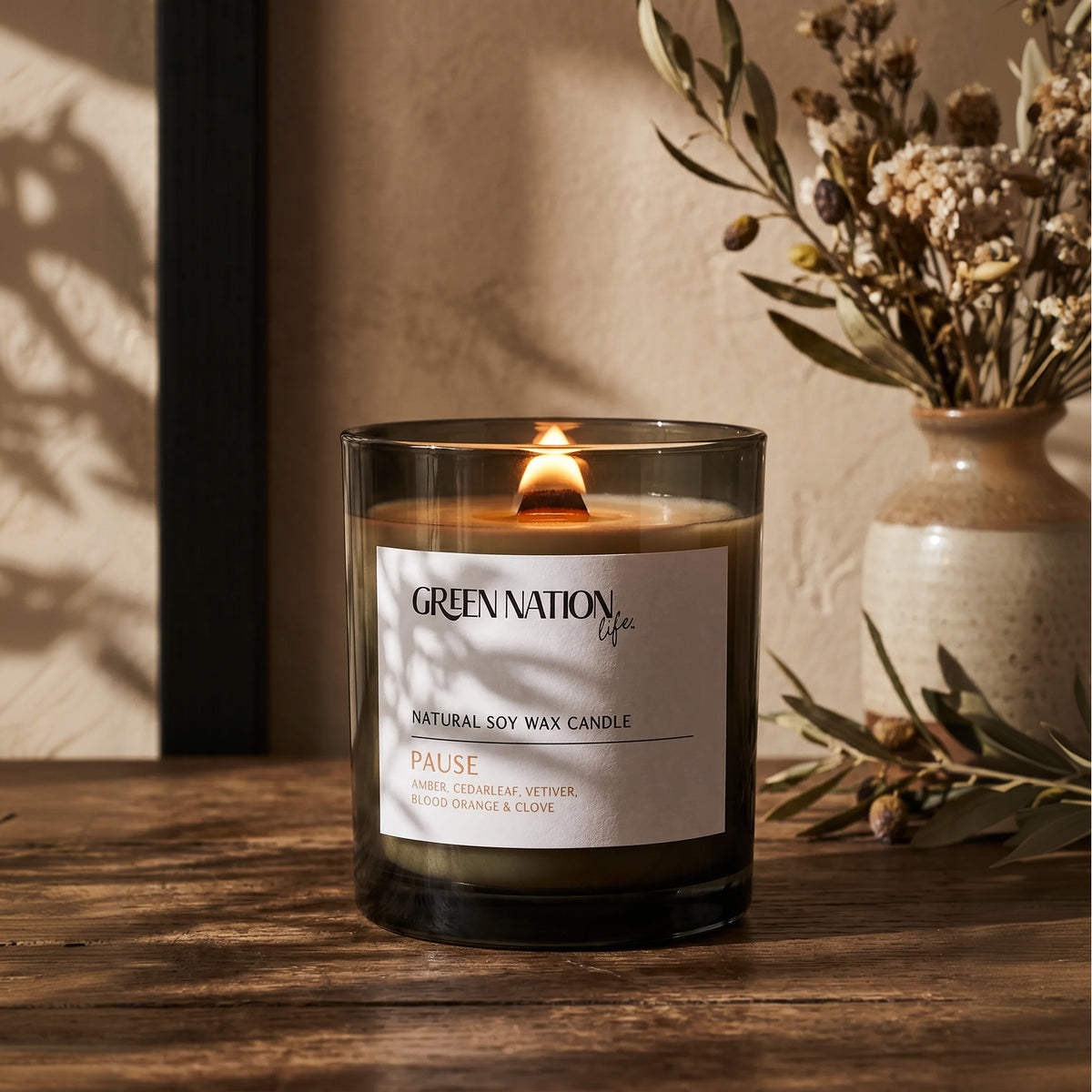 Luxurious Scented Soy Wax Candle 300gm - Pause