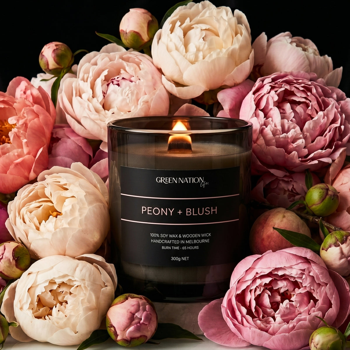 Soy Wax Candle 300gm - Peony + Blush