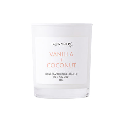 Soy Wax Candle 200gm - Vanilla + Coconut