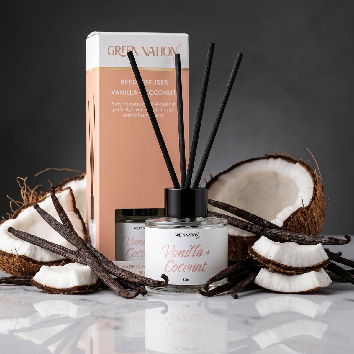 Luxurious Scented Diffuser 80ml - Vanilla + Coconut