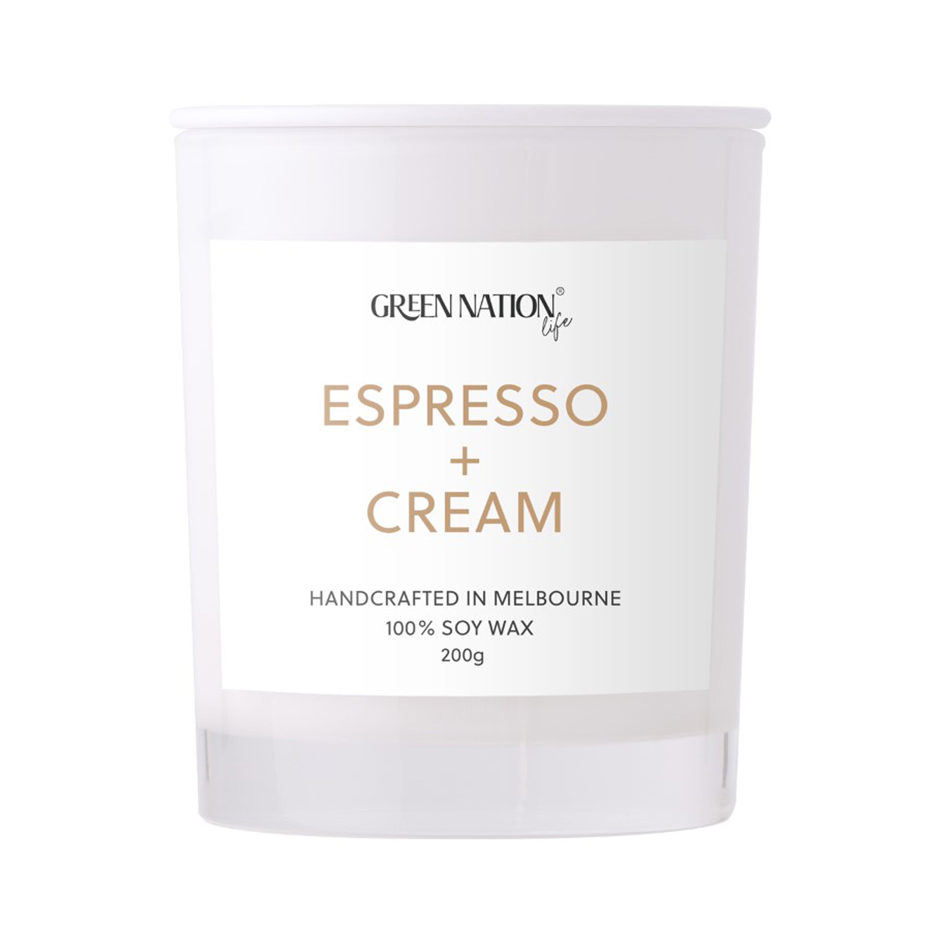 Soy Wax Candle 200gm - Espresso + Cream